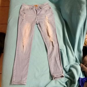 Distressed light denim high waisted stretchy Tala skinny jeans junior's size 2